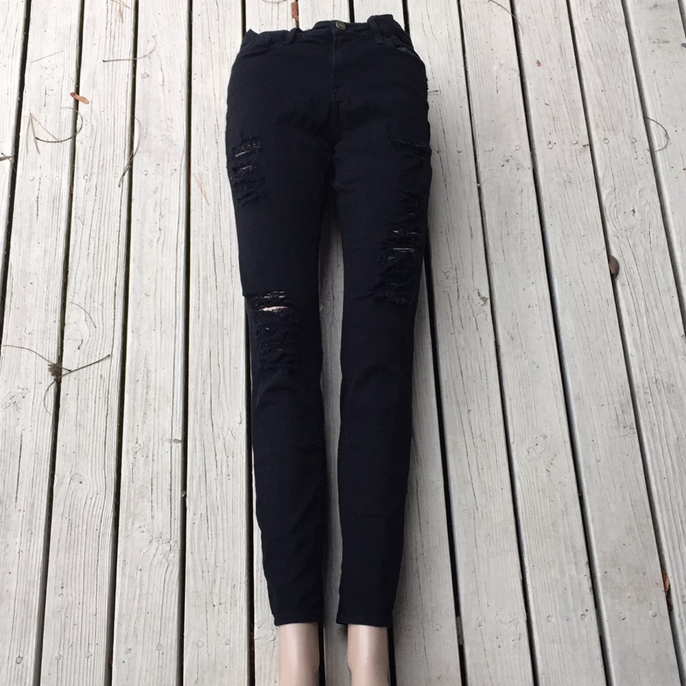 Frame jeans denim black Sz 28 ale Skinny de Jeanne